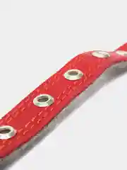 Красный ошейник для собак из натуральной кожи с ватином