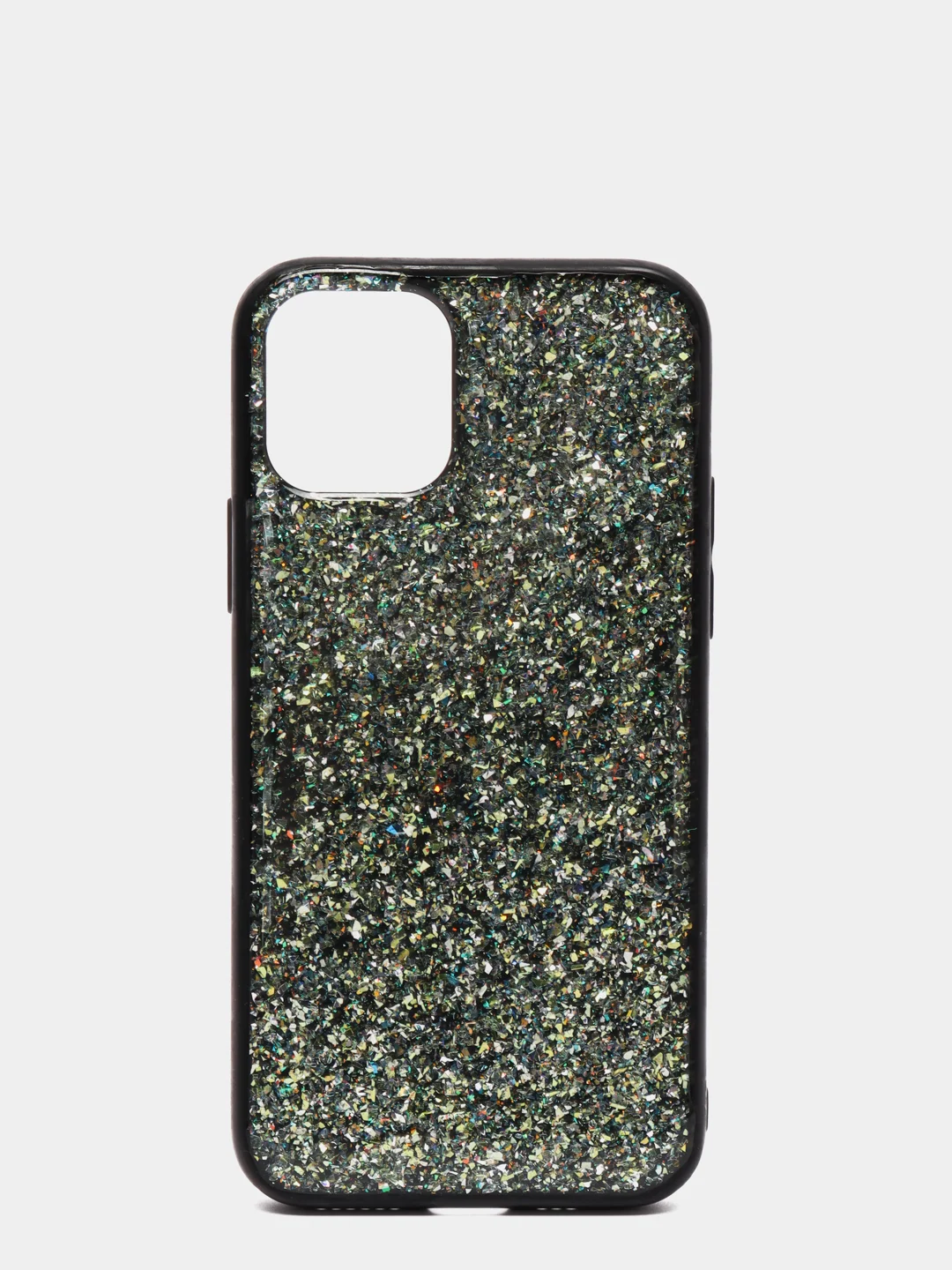 Черный чехол с блесками для iPhone 11, 12, Pro, Pro Max, mini, Xs, X, Xr