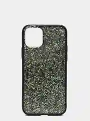 Черный чехол с блесками для iPhone 11, 12, Pro, Pro Max, mini, Xs, X, Xr