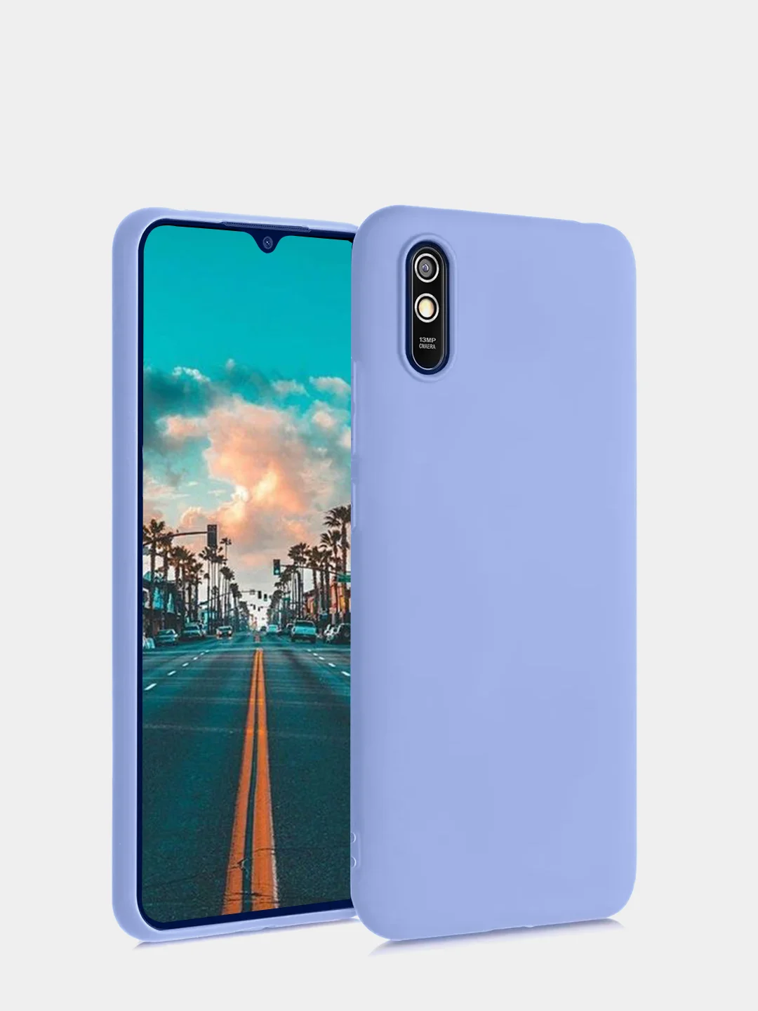 Небесно-голубой чехол силиконовый для Xiaomi Redmi 9A