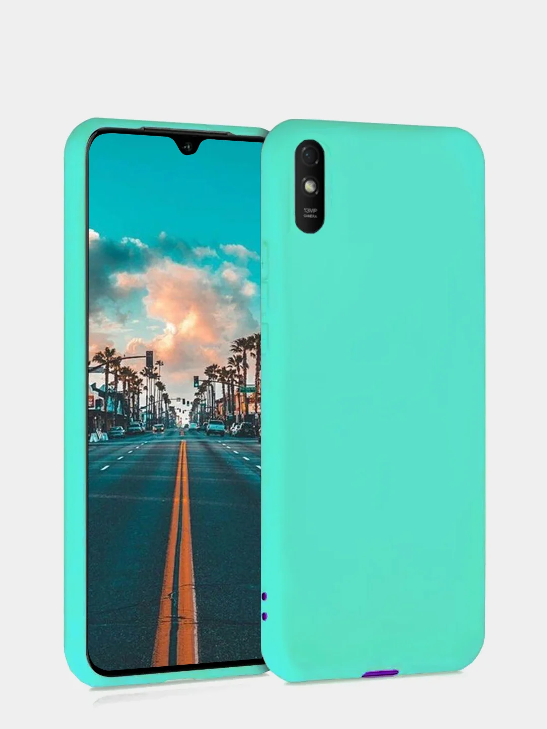 Бирюзовый чехол силиконовый для Xiaomi Redmi 9A