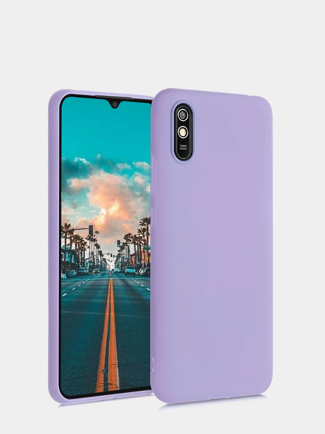 Лавандовый чехол силиконовый для Xiaomi Redmi 9A