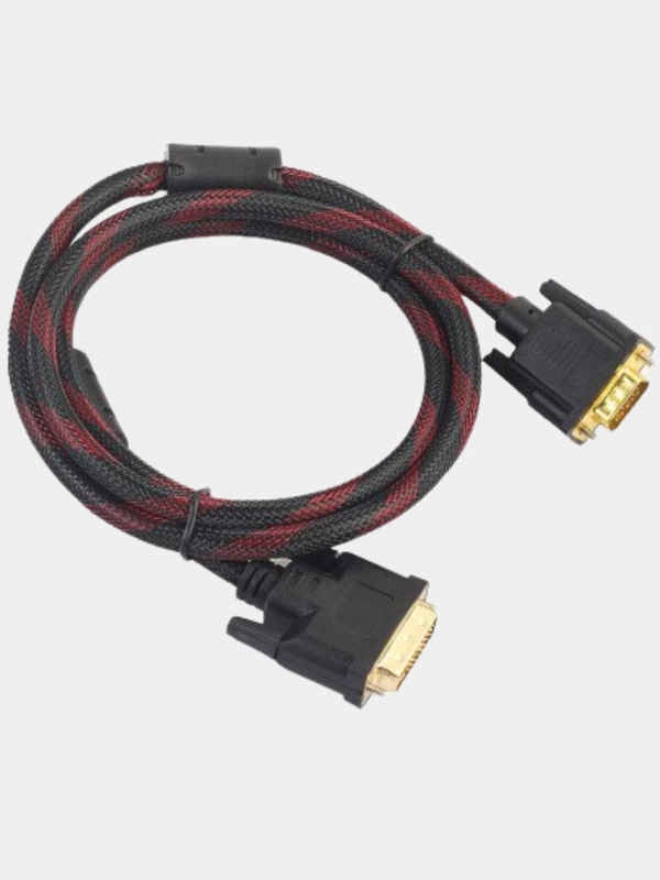 Кабель DVI-I dual link - VGA в оплетке с фильтрами 1.5м