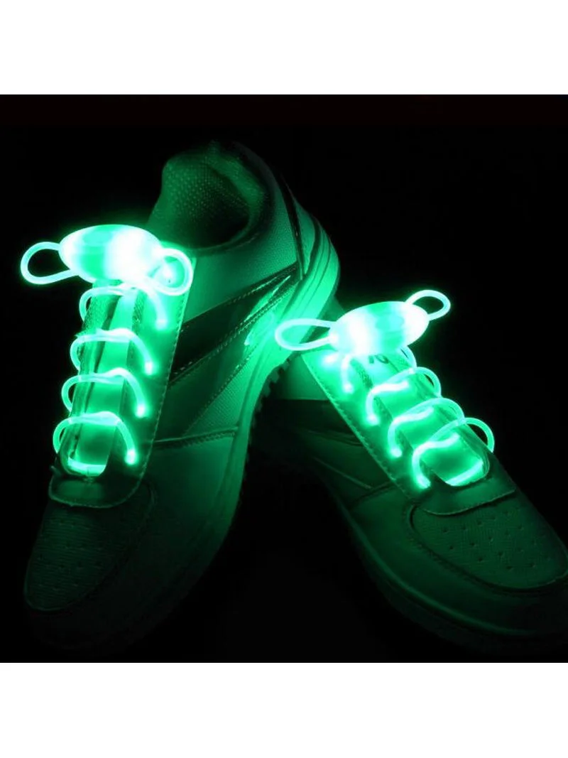 Зеленый шнурки светящиеся, с LED-подсветкой, 75 см