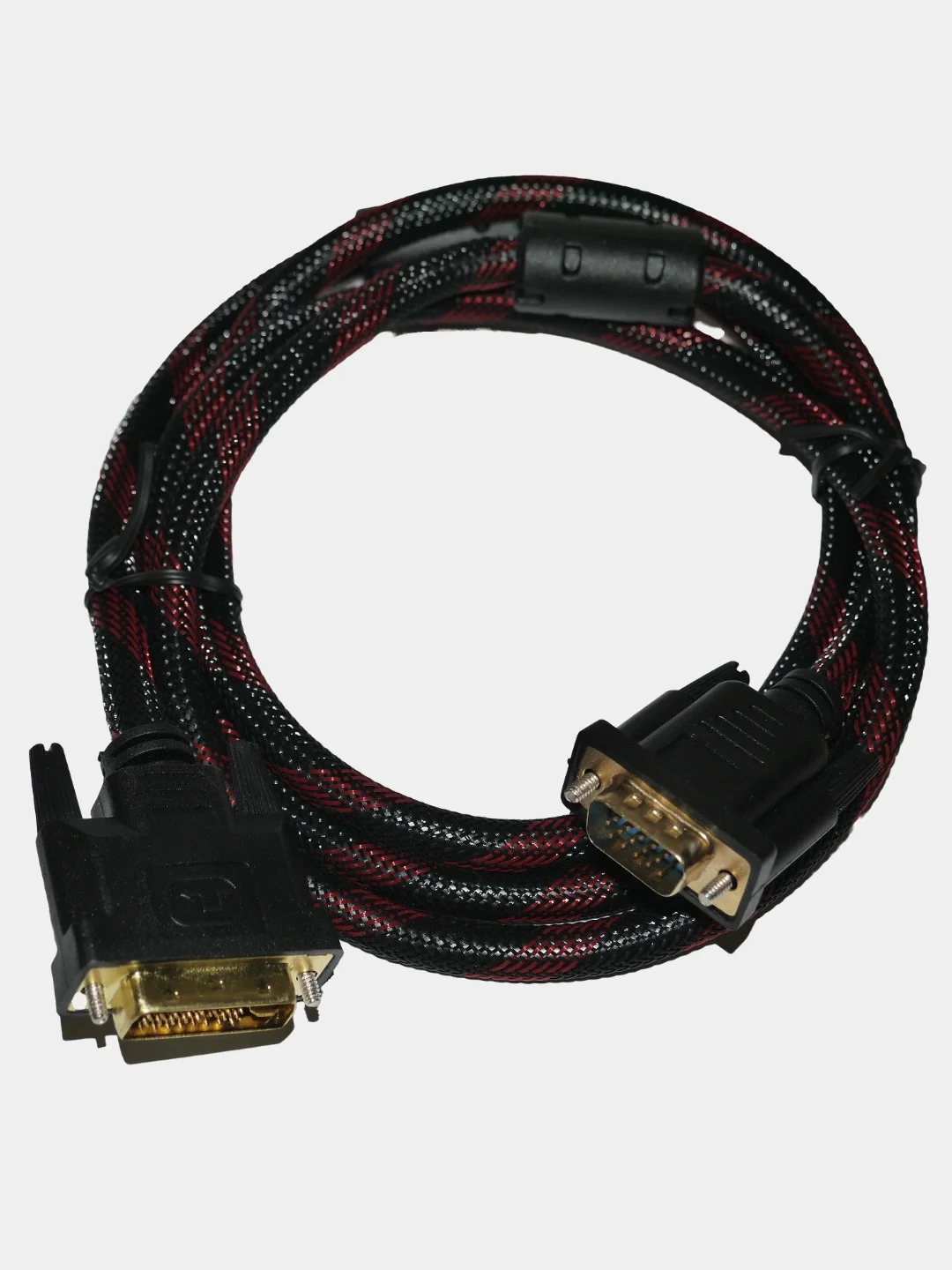 Кабель DVI-I dual link - VGA в оплетке с фильтрами 1.5м