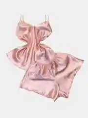 Розовый пижама шелковая женская, пижама из атласа, пижама шелковая, пижама с шортами