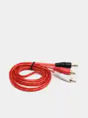 Красный аудио кабель AUX тюльпаны, 3,5 мм - 2 RCA, 1, 5 метра