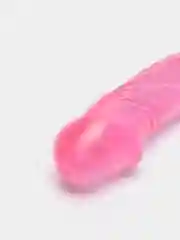 Розовый фаллоимитатор двойной, согнутый, L