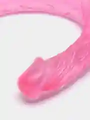 Розовый фаллоимитатор двойной, согнутый, L
