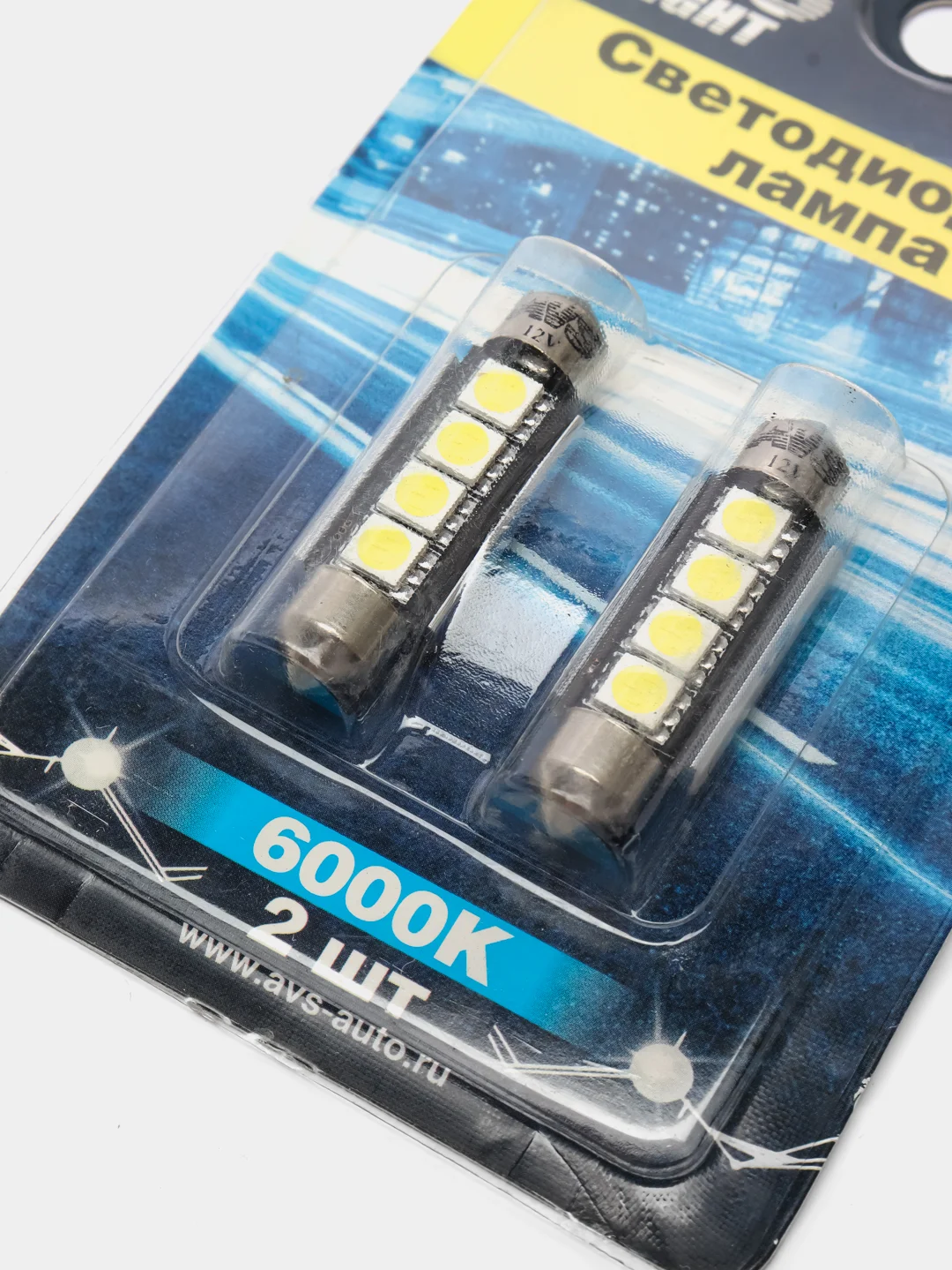 Лампа светодиодная LED T11/белый/ (SV8,5) CANBUS 4SMD5050, 42 мм, 12V