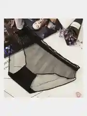 Черный трусы женские слипы, прозрачные