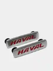 Комплект шильдиков металлических с эмблемой авто "HAVAL" и 4 винтовыми креплениями (Пара)