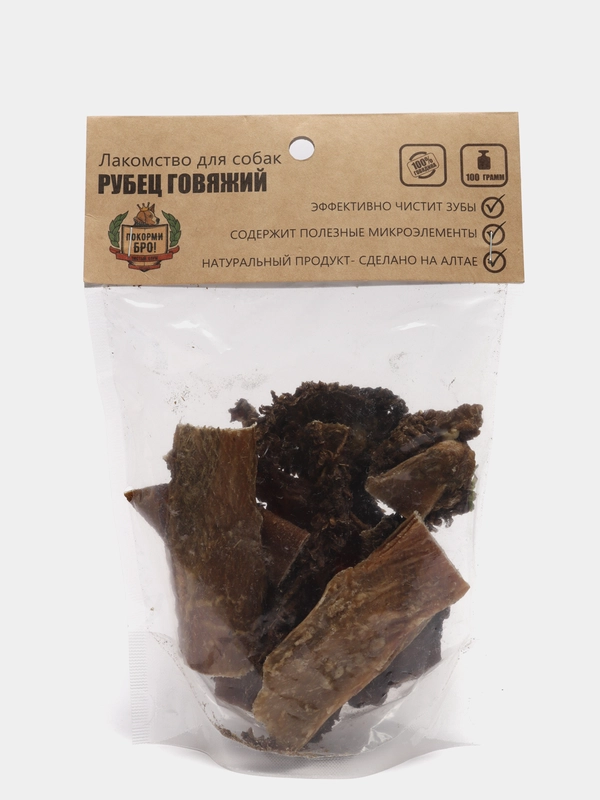 Натуральное лакомство для собак "Рубец говяжий", 100 г.