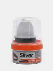Коричневый крем-краска для обуви c  губкой Silver/крем-блеск 50 мл