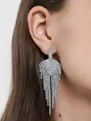 Серьги женские со стразами, удлиненные