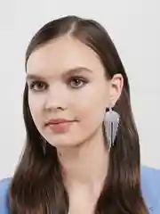 Серьги женские со стразами, удлиненные