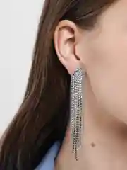 Серьги женские со стразами, удлиненные