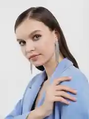 Серьги женские со стразами, удлиненные