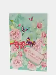 Открытка «Самой милой и красивой», цветы и бабочки, 12 х 18 см