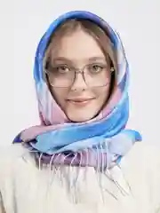 Индиго платок с бахромой