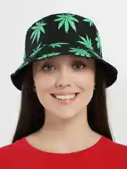 Черный панама с рисунком, унисекс