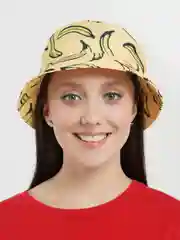 Желтый панама летняя, с бананами, унисекс