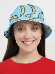 Голубой панама летняя, с бананами, унисекс