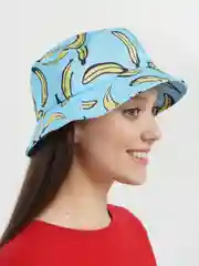 Голубой панама летняя, с бананами, унисекс
