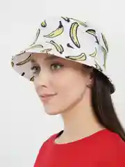Белый панама летняя, с бананами, унисекс