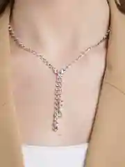 Серебряный свадебный комплект украшений: колье и серьги