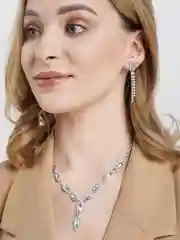 Лазурный свадебный комплект украшений