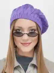Сиреневый берет женский ажурный  Ангел