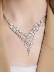 Серебряный свадебный комплект украшений