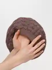 Карамельный берет женский ажурный  Ангел