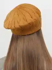 Горчичный берет женский ажурный  Ангел
