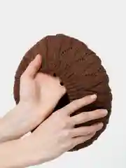 Коричневый берет женский ажурный  Ангел