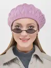 Розовый берет женский ажурный  Ангел