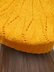 Желтый берет женский ажурный  Ангел