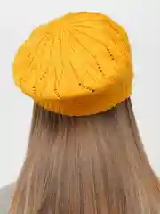 Желтый берет женский ажурный  Ангел
