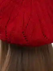 Красный берет женский ажурный  Ангел