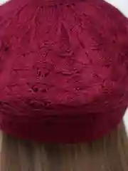 Бордовый берет женский "Волна", ажурный, вязаный