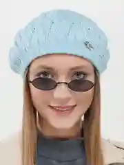 Голубой берет женский ажурный  Ангел