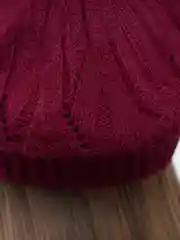 Багровый берет женский ажурный  Ангел