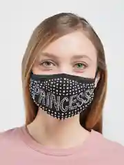 Черный маска тканевая многоразовая СО СТРАЗАМИ