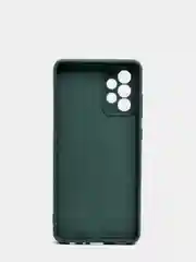 Зеленый чехол Samsung A72 с бархатом внутри и защитой камеры