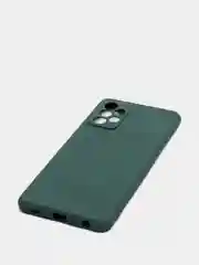 Зеленый чехол Samsung A72 с бархатом внутри и защитой камеры