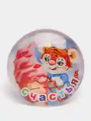 Вишнёвый магнитик круг в стекле символикой Тигренка / удачи