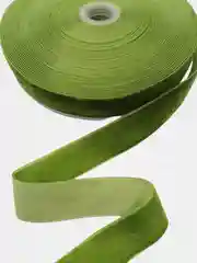 Лайм лента бархатная 25 мм, отрез 2 м
