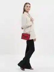 Красный женская сумка из бархата на цепочке
