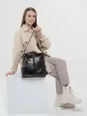 Черный рюкзак женский повседневный